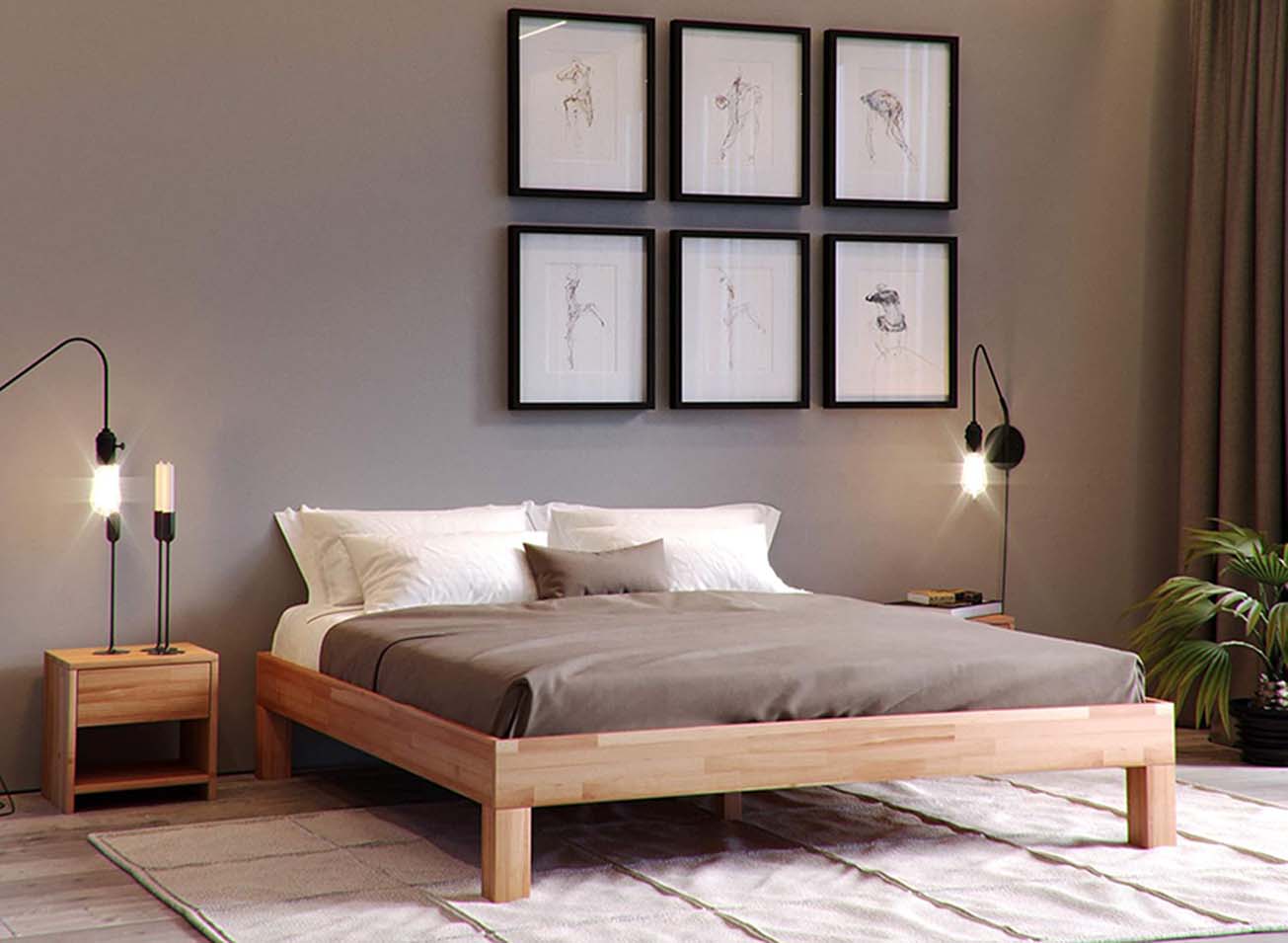 Staboos Ludwig Solid Beech Wooden Bed Frame: A Perfect Combination of Stability and Aesthetics