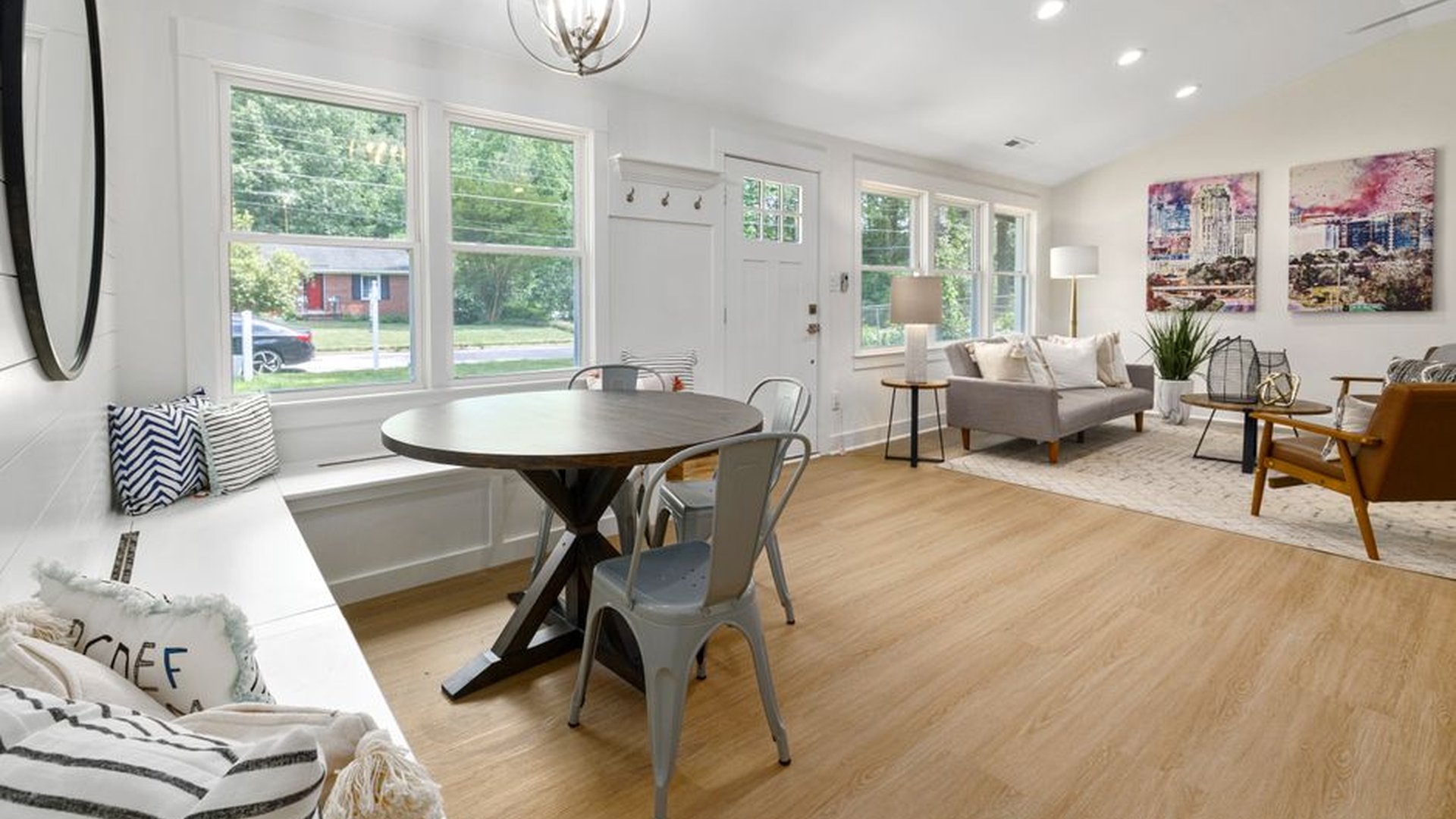 dining room layout rectangular table small space c