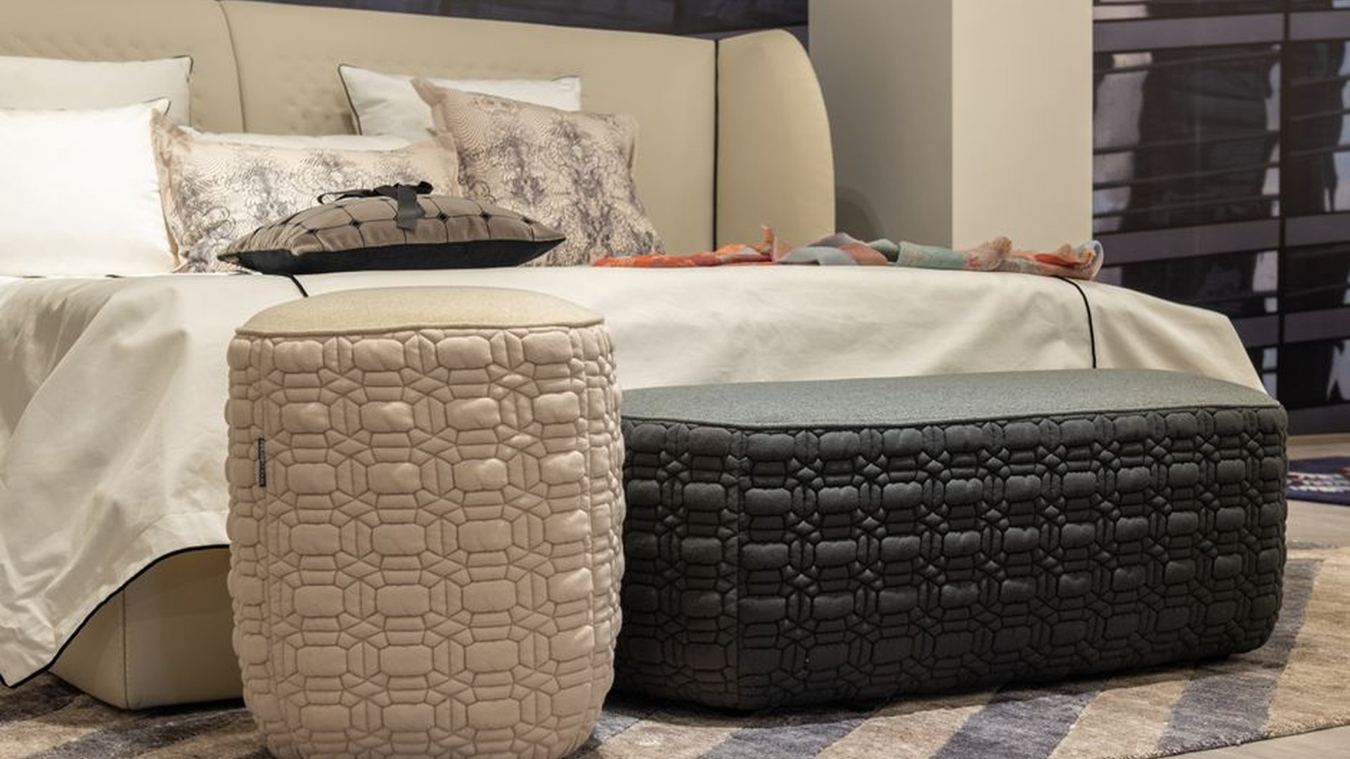fabric ottoman low profile smudge marks pet hair d
