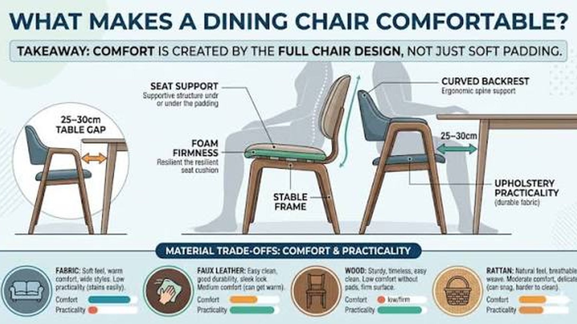 dining chair seat height back support stable chair