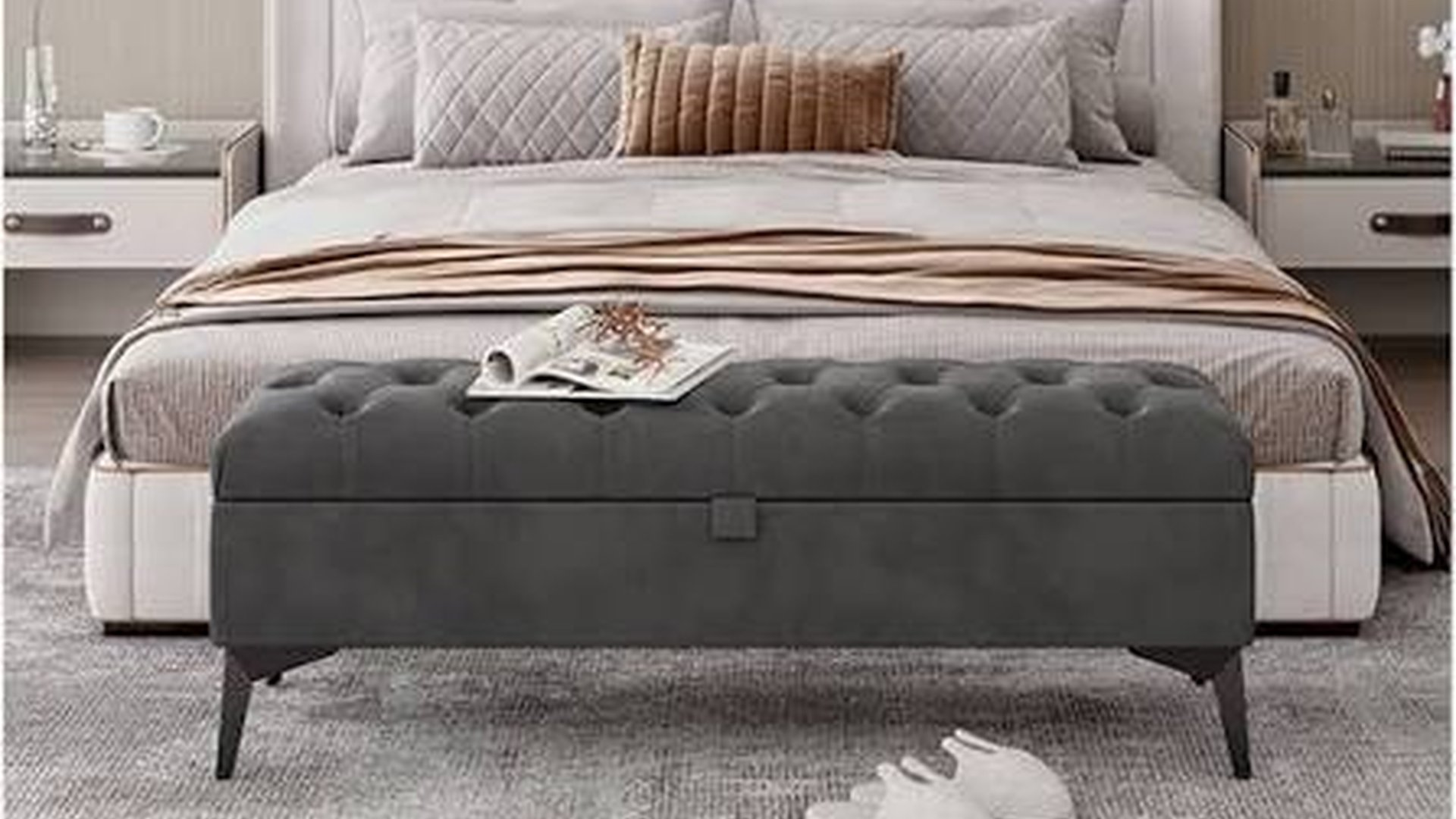 bedroom bench hinged storage foot of bed compact b